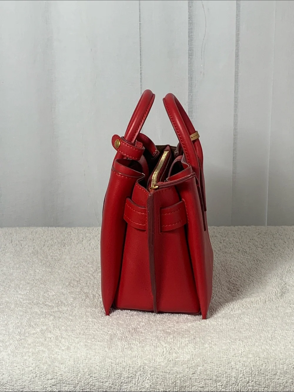 GUC MCM Milla Mini Grained Leather Tote with Matching Wallet